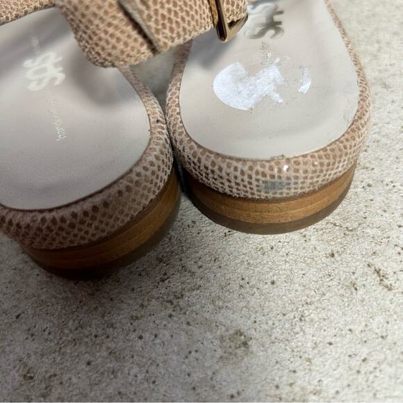 SAS Chloe J5 Beige Leather Snake Skin Pattern Slingback Closed Toe Flats Size 7M - Picture 8 of 9